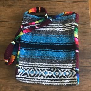 Multicolor Canvas Messenger Bag